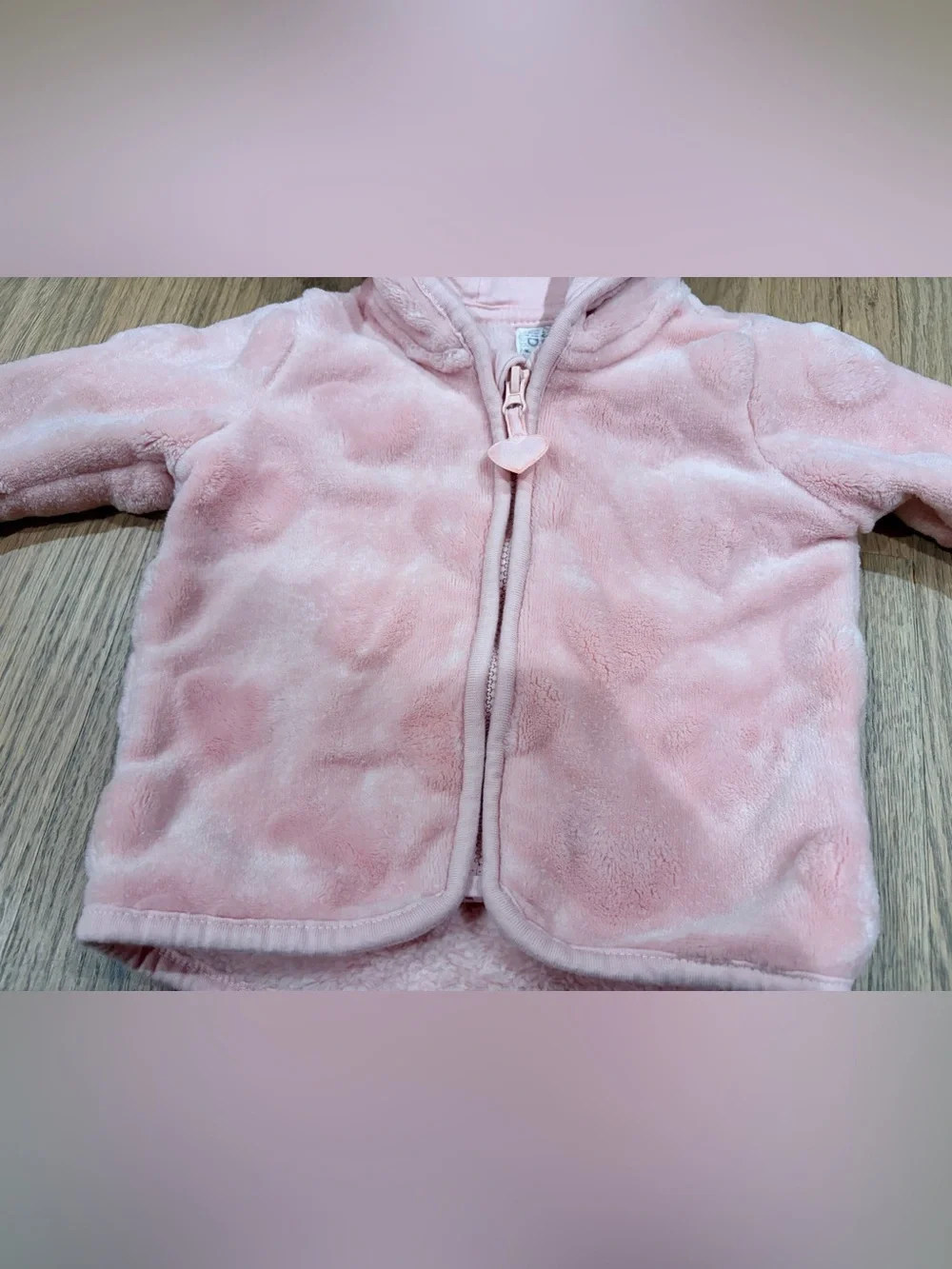 H&M baby girl pink hearts fleece jacket